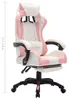Sedia da gioco con luci LED RGB in ecopelle rosa e bianca Anteprima dell’immagine prodotto 6