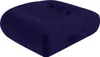 A navy blue seat cushion with a tufted top and a handle on the side, shown from a diagonal angle against a white background. Produktbild-Vorschau