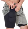 ASKSA Herren 2 in 1 Shorts Laufshorts Dual Kurze Sporthose Produktbild-Vorschau 1