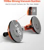 A close-up marketing image of a dual suction cup device with text overlays highlighting its features. Anteprima dell’immagine prodotto