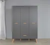 trendteam Babyzimmer Kleiderschrank Mats Grau Melamin 130 x Produktbild-Vorschau 4