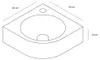 Lavabo Cleo - Lavabo da appoggio angolare con foro per Anteprima dell’immagine prodotto 5