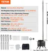 A product image showing a camping stove with its specifications and accessories. Podgląd zdjęcia produktu