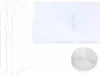 A white fabric item and a clear circular object are displayed against a white background. Podgląd zdjęcia produktu