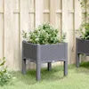 Design Pflanzkasten mit Beinen Grau 40x40x42 cm PP, Produktbild-Vorschau 3