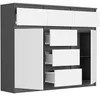 Komoda 120 cm 6 zásuvky 2 dveře skříňka FRAMIRE S-62D Náhled obrázku produktu 5