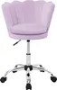 A purple velvet office chair with a shell-shaped backrest and a chrome base with wheels, photographed against a white background. Produktbild-Vorschau
