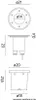 Technical drawing with dimensions of a light fixture. Podgląd zdjęcia produktu