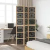 Design 3-tlg. Raumteiler Braun und Schwarz Massivholz Produktbild-Vorschau 3