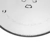 A close-up view of a transparent glass microwave turntable plate. Produktbild-Vorschau