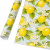 Geschenkpapier Zitronen & Blüten Motiv 70cm x 2m Rolle Produktbild-Vorschau 2