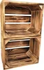 2er Set Geflammt Holzkisten 25 x 20 x 15 cm massive Produktbild-Vorschau 1