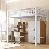 A loft bed with integrated desk, storage, and wardrobe in a room setting. Náhled obrázku produktu