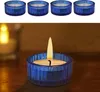 Teelichthalter 4er Set Glas blau  Ø5x3cm Teelichtglas Produktbild-Vorschau 1