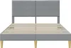 vidaXL Rama łóżka z zagłówkiem jasnoszara 140 x 190 cm Podgląd zdjęcia produktu 4