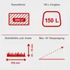 Diagrams illustrating the specifications of a lawnmower. Produktbild-Vorschau