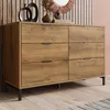Komoda z 6 szufladami, regulowaną półką, dębowymi Podgląd zdjęcia produktu 6