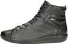 A side view of a black leather high-top sneaker. Produktbild-Vorschau