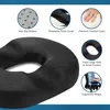 Collage of images showing features of a black seat cushion. Produktbild-Vorschau