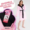 Hello Kitty Sanrio badjas voor dames, met capuchon, in het Productafbeelding-voorbeeld 4