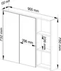 A technical drawing of a bathroom cabinet with dimensions. Podgląd zdjęcia produktu