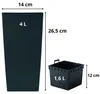 Květináč URBI SQUARE MATT s vkladem 14 cm - barva: antracit Anteprima dell’immagine prodotto 4