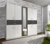 Drehtürenschrank Taiga Kleiderschrank 225x58x210cm weiß Produktbild-Vorschau 1