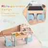 COSTWAY 3-delige kinderset van hout, kinderstoel met 2 Productafbeelding-voorbeeld 5