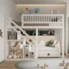 Merax Etagenbett 90x200cm mit Treppe und Stauraum, Hochbett Produktbild-Vorschau 2
