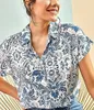 ASKSA Bluse Damen Langarm V-Ausschnitt Streifen Tops Produktbild-Vorschau 3