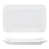 A top-down and side view of a white rectangular plate with a fluted rim. Produktbild-Vorschau