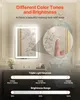 A bathroom vanity mirror with LED lighting, showcasing different color tones and brightness levels. Náhled obrázku produktu