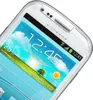 A close-up shot of the top portion of a white Samsung smartphone, displaying its screen with weather and time information. Produktbild-Vorschau