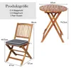COSTWAY 3tlg. Gartenmöbel Set, Bistrotisch mit 2 Stühlen, Produktbild-Vorschau 7