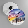 Wanduhr - Rund - Glasuhr - Berge Schnee Winter - 30x30cm - Produktbild-Vorschau 2
