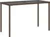vidaXL Gartentisch mit Glasplatte Braun 115x54x74 cm Poly Produktbild-Vorschau 1