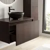 LOMAZOO Badezimmermöbel Walnuss gerippt 80 cm - Schwarzes Produktbild-Vorschau 5
