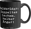Mr. & Mrs. Panda Becher Spruch Halbbruder Lachen - Schwarz Produktbild-Vorschau 1