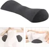 A collage of images showing a lumbar support pillow and its use by people in different sleeping positions. Produktbild-Vorschau