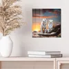 DEQORI Glasbild Echtglas 30x30 cm 'Weiße Tiger im Produktbild-Vorschau 4