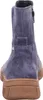 The back view of a blue suede boot with a brown sole. Anteprima dell’immagine prodotto