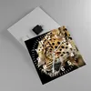 Wanduhr - Quadrat - Glasuhr - Tiere Leopard wilde Katze Produktbild-Vorschau 2