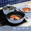 Antihaft-Bratpfanne 30 cm mit Deckel, 4,7 L, abnehmbarer Griff, blau Produktbild-Vorschau