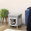 PawHut – mačací domček s vankúšom a hračkou, polyester, Náhľad obrázku produktu 2