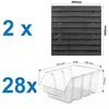 Nástěnná police do dílny s 28 průhlednými úložnými boxy, Náhled obrázku produktu 7