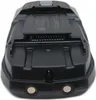 The back of a black cordless vacuum cleaner battery pack. Voir les images du produit