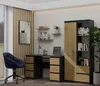 A home office setup with a desk, chair, and bookshelf. Anteprima dell’immagine prodotto