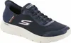 A close-up, studio shot of a navy blue Skechers Go Walk sneaker. Anteprima dell’immagine prodotto