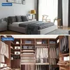 A split image showing a bedroom on top and a walk-in closet on the bottom. Voir les images du produit