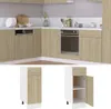 A kitchen scene with cabinets and appliances, and below it, two separate images of a kitchen cabinet. Podgląd zdjęcia produktu